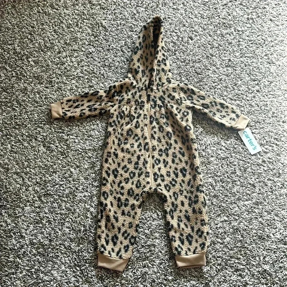 Carter’s Baby Leopard Sherpa Jumpsuit - Picture 1 of 5